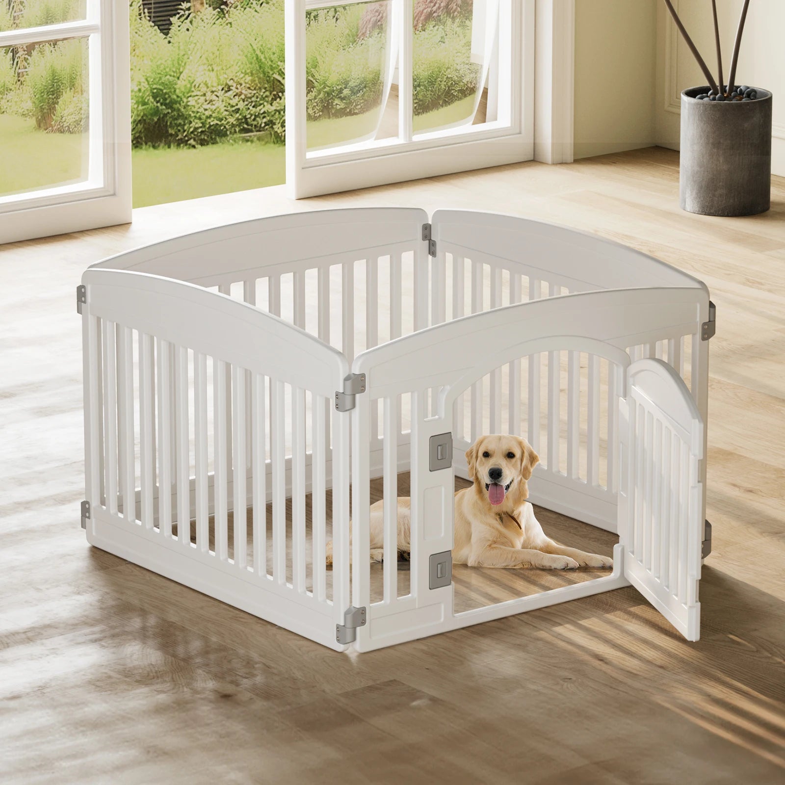 JHK Plastic Dog Playpen 6 Panel 24IN