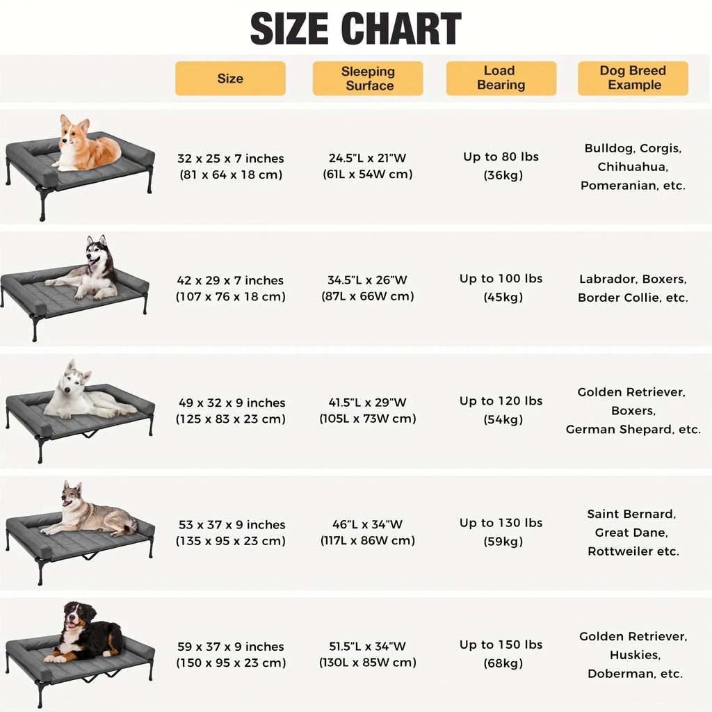 Cooling Elevated Dog Bed + Removable Pillow-Top Mat