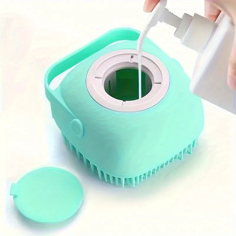 Pet Massage Brush Shampoo Dispenser