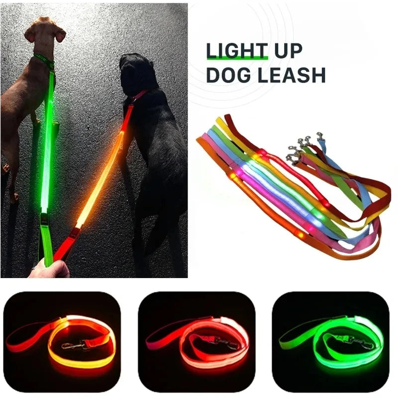 Led Pet Dog Leash Rope With Light Luminous