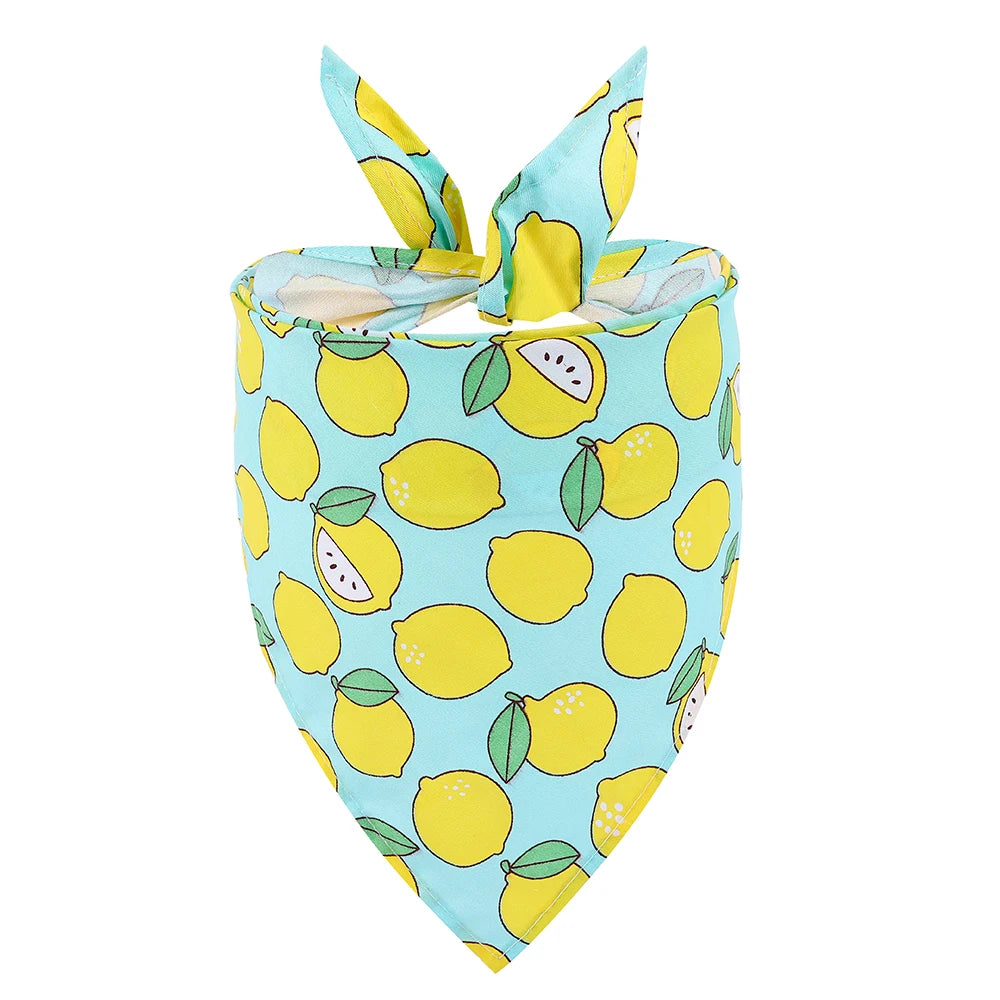 Dog Bandana Fruit Floral Spring Washable Soft Doggy Scarf