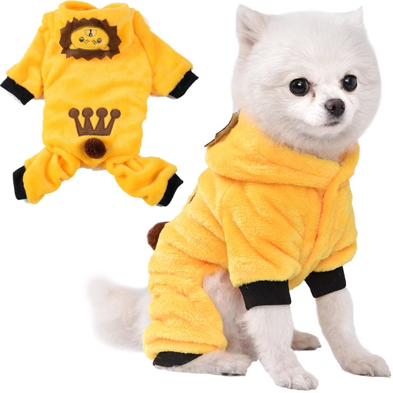 Pet Dog Clothes Soft Warm Fleece Dogs Jumpsuits
