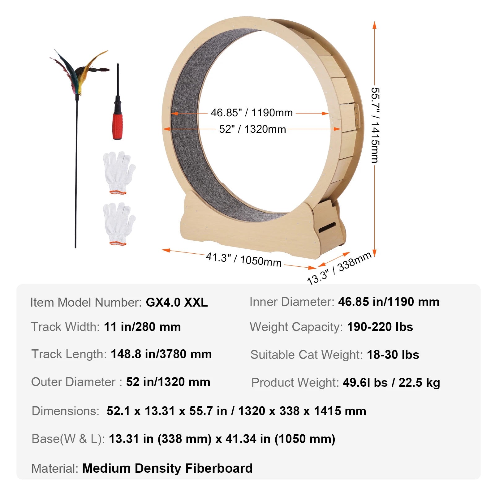 Wooden Cat Exercise Wheel \