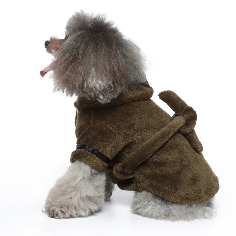 Pet Dog Bathrobe with Hooded Dog Pajamas