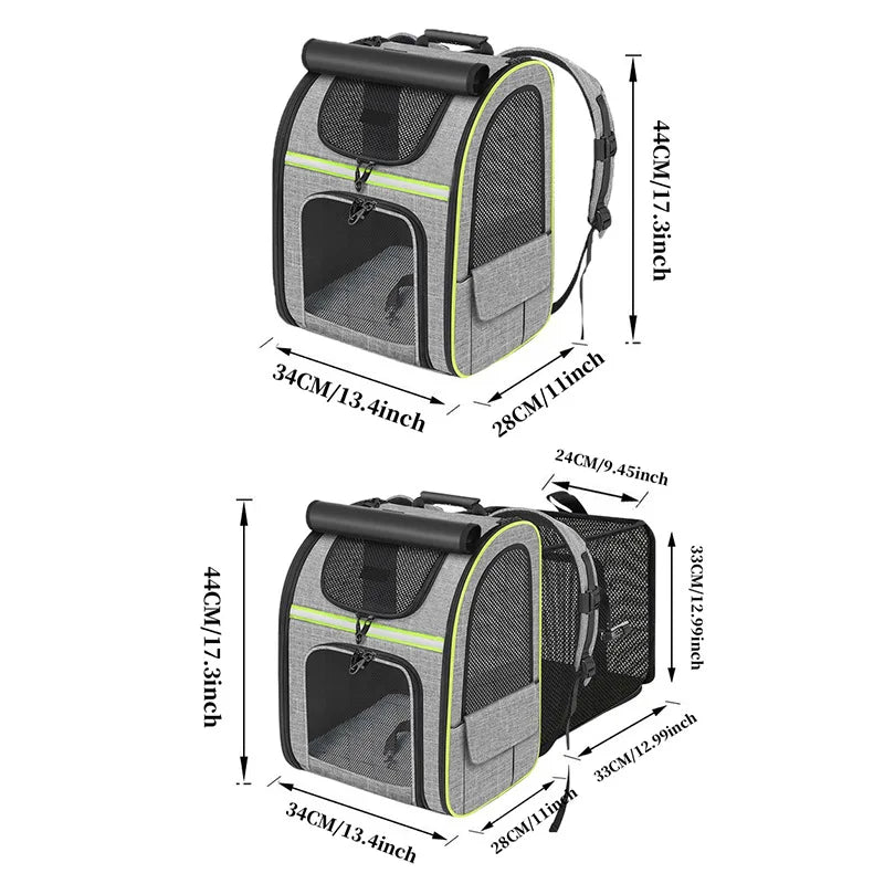 Cat Carrier Expandable Cat Backpack with Shade Cover