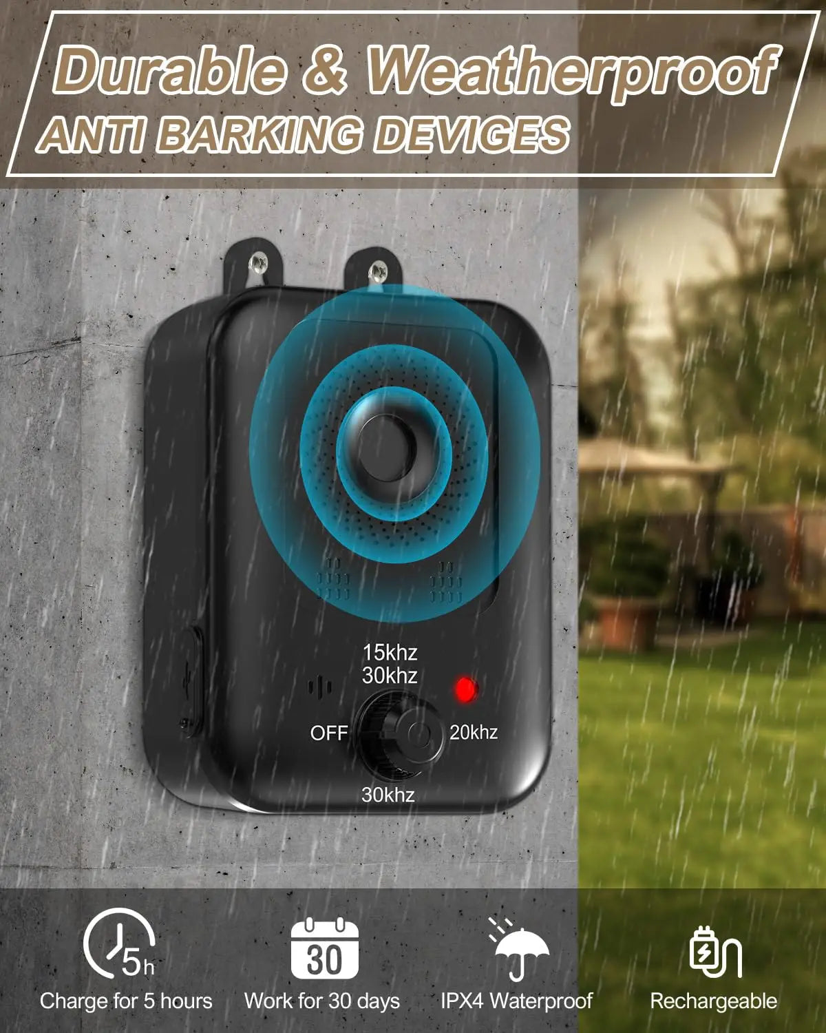 Automatic anti-barking device for dog barking control