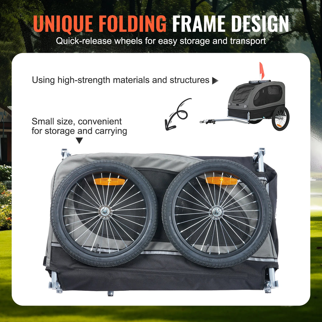 Pet Cart Bicycle Carrier with Wheels