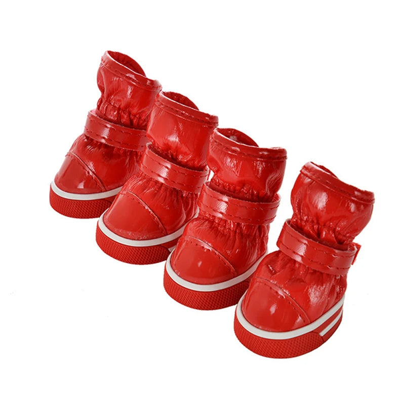4Pcs/set Pet Shoes Winter Warm Waterproof
