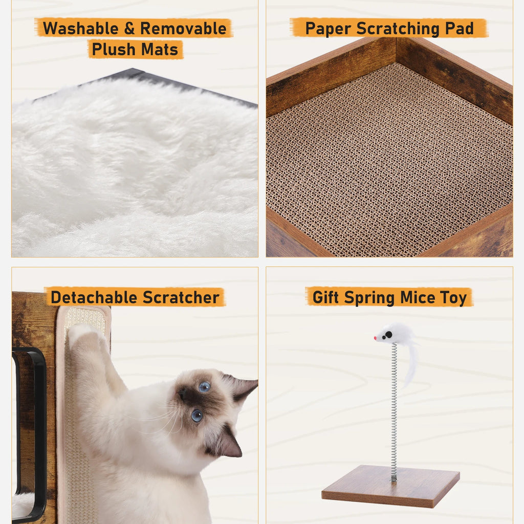 Wood Cat Condo House Bed