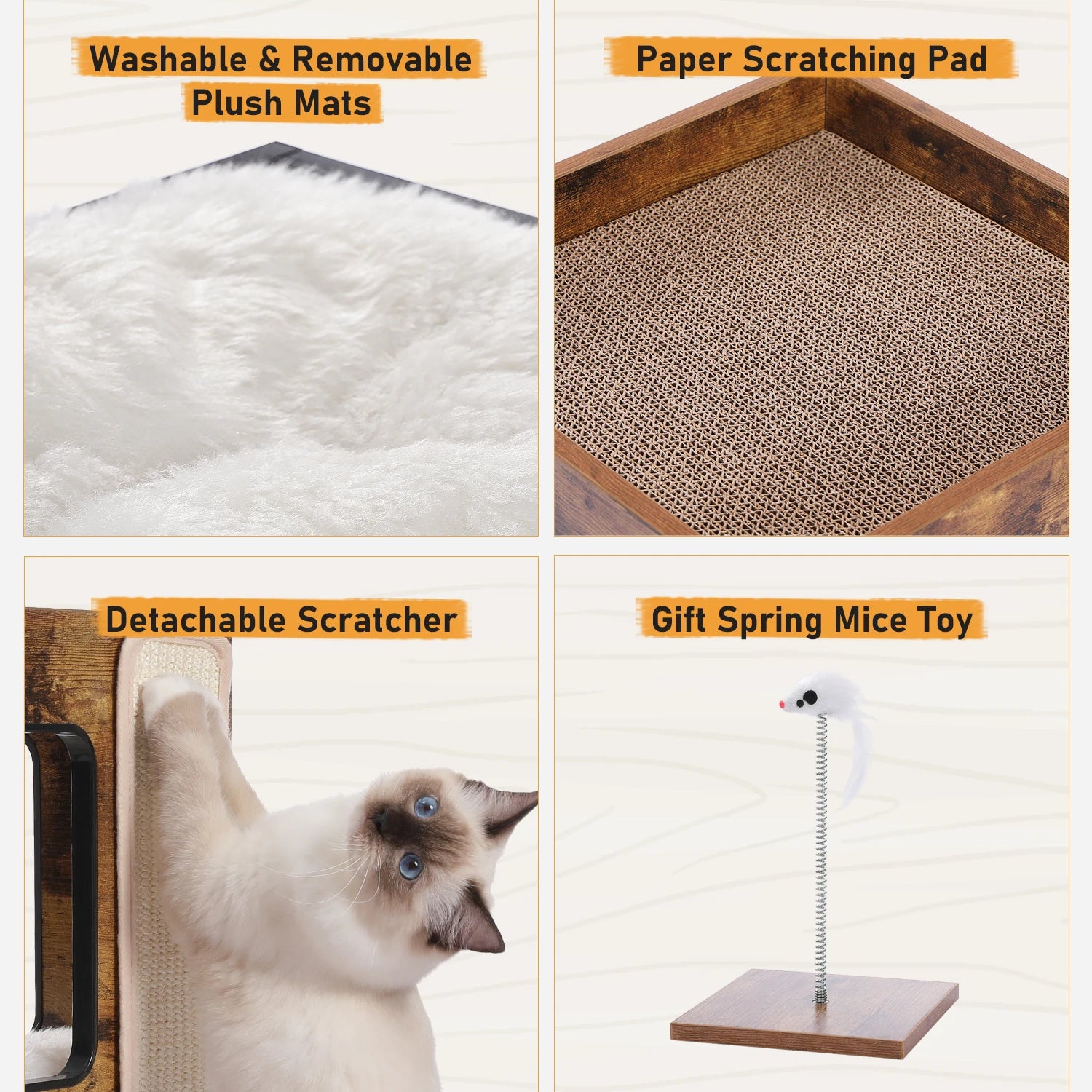 Wood Cat Condo House Bed