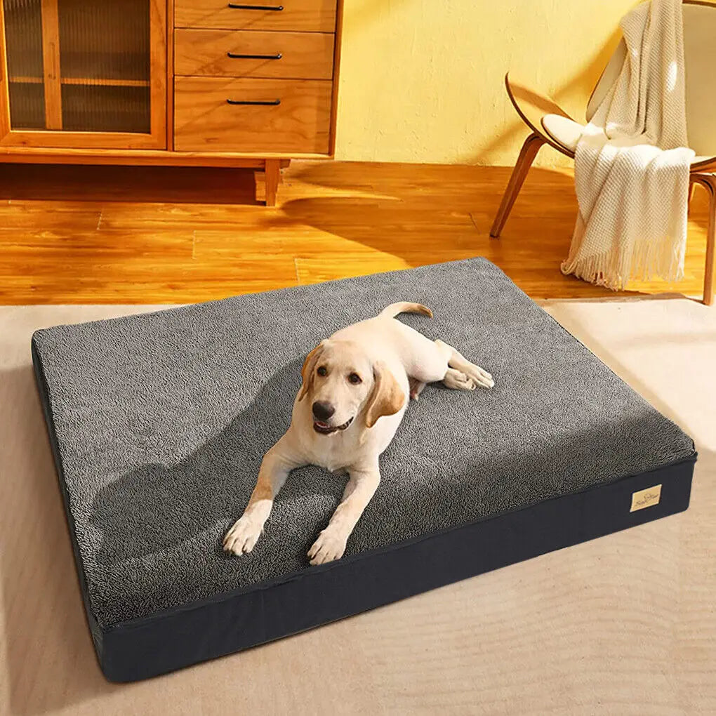 Bed Memory Foam Base Crate Mattress Cushion with Washable Cover Waterproof