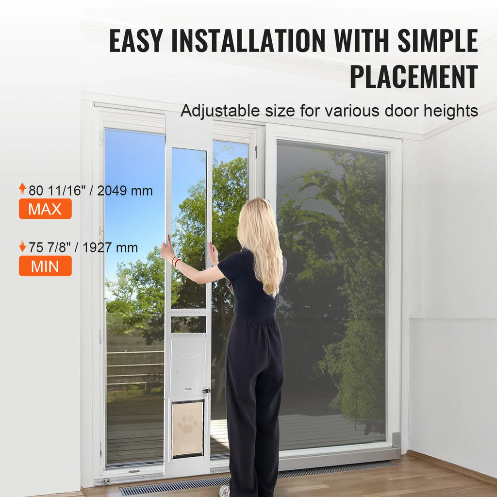 Doggy Door Sliding Doors Aluminum Frame Tempered Glass Pet Door