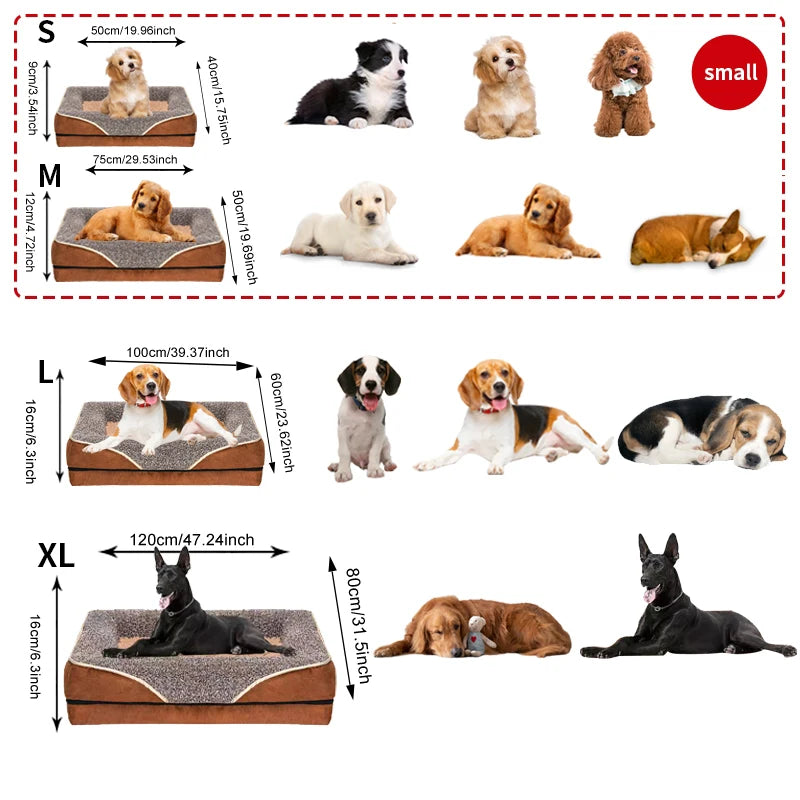 An oversized dog bed removable washable