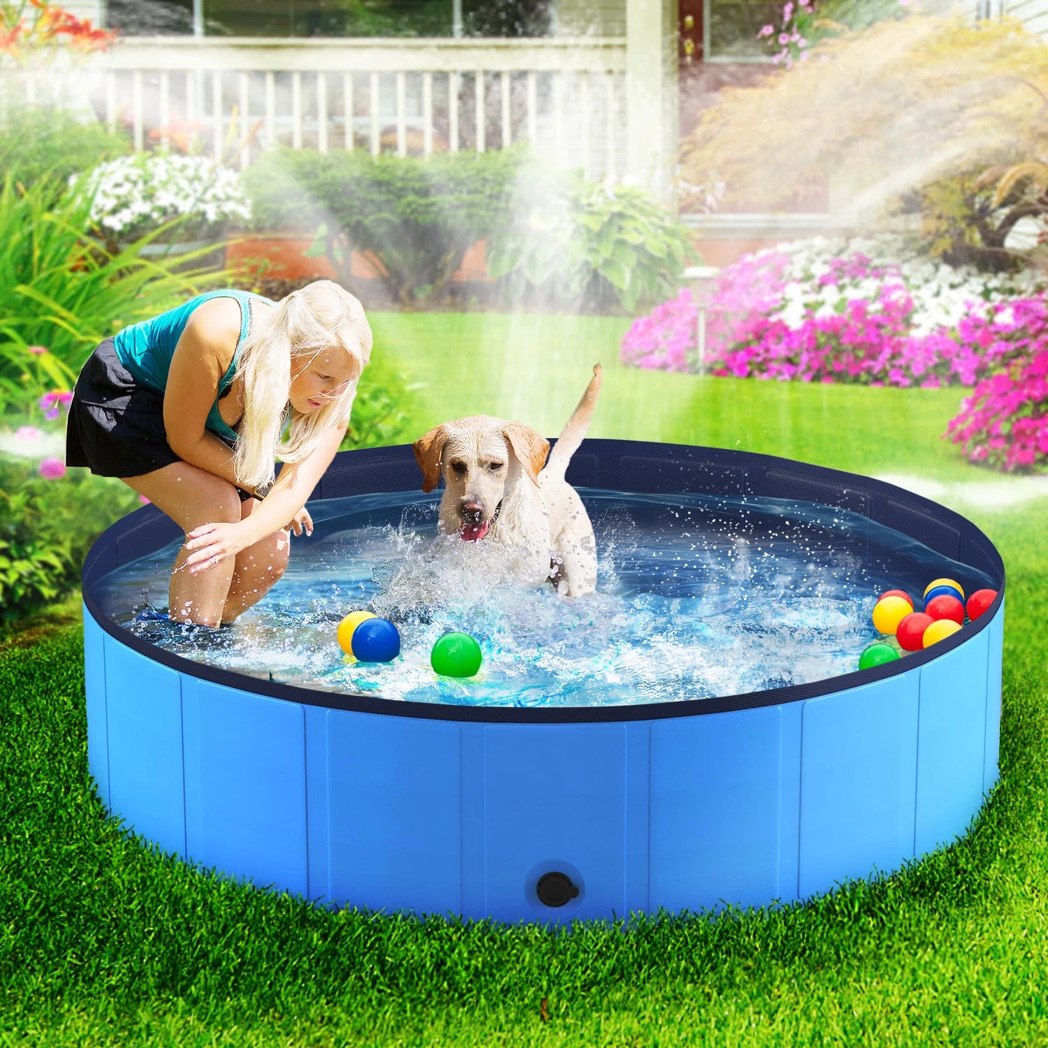 Portable Dog Pool, Foldable Pet Swimming Tub
