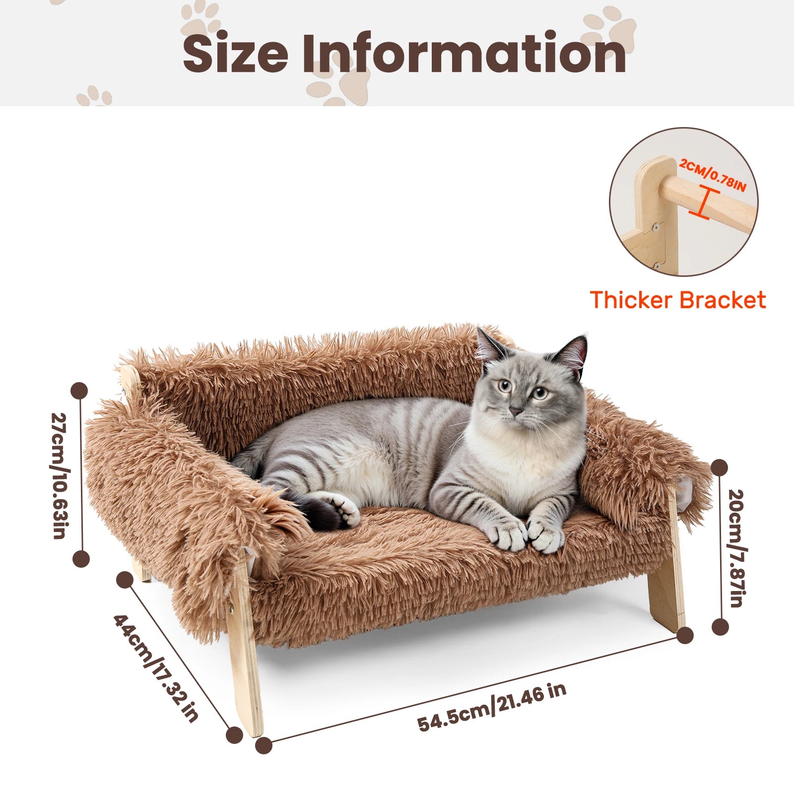 Large Cat Bed Sturdy Wooden Leg Raised
