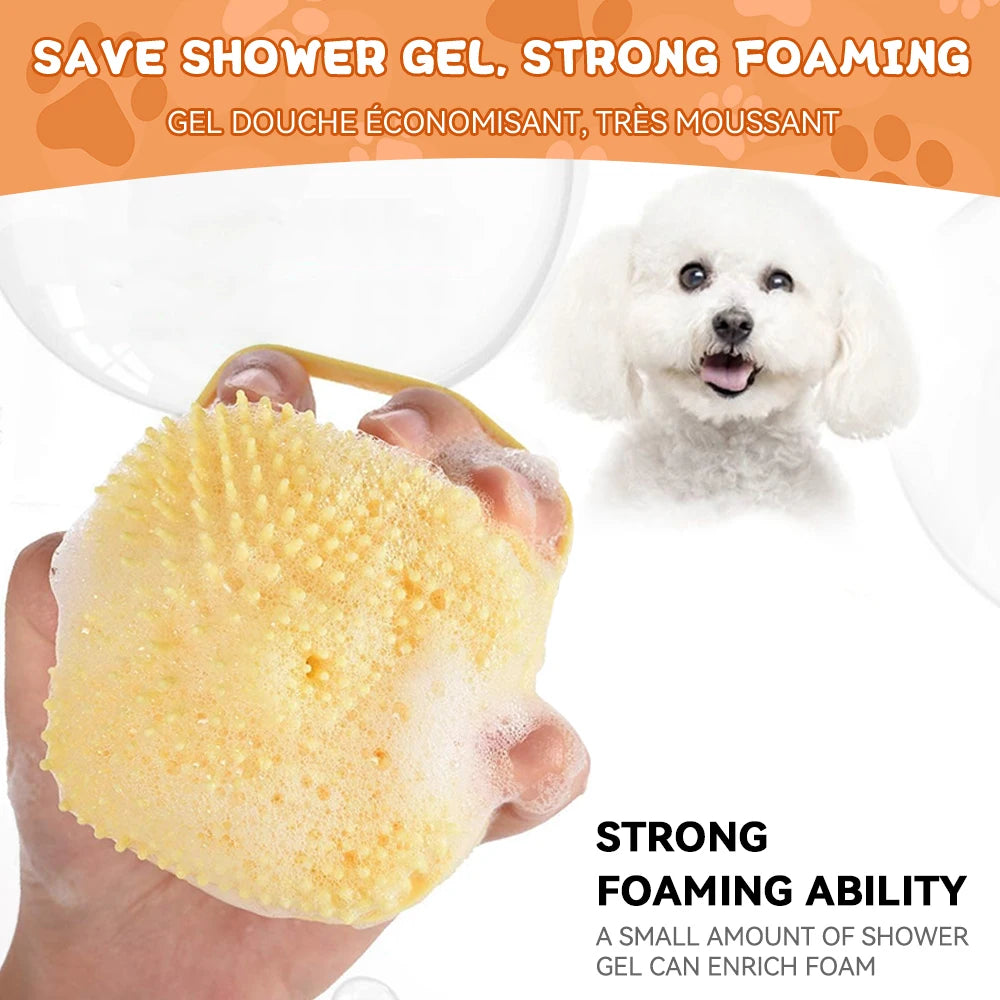 Pet Massage Brush & Shampoo Dispenser