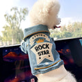 Rock Embroidery Blue Jacket Pet Clothes Dog Cat