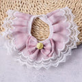 Cute Lace-edged Cat And Dog Collar with Bowtie