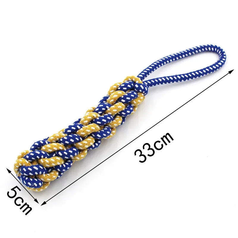 1pc Dog Toy Carrot Knot Rope Ball Cotton Rope Dumbbell