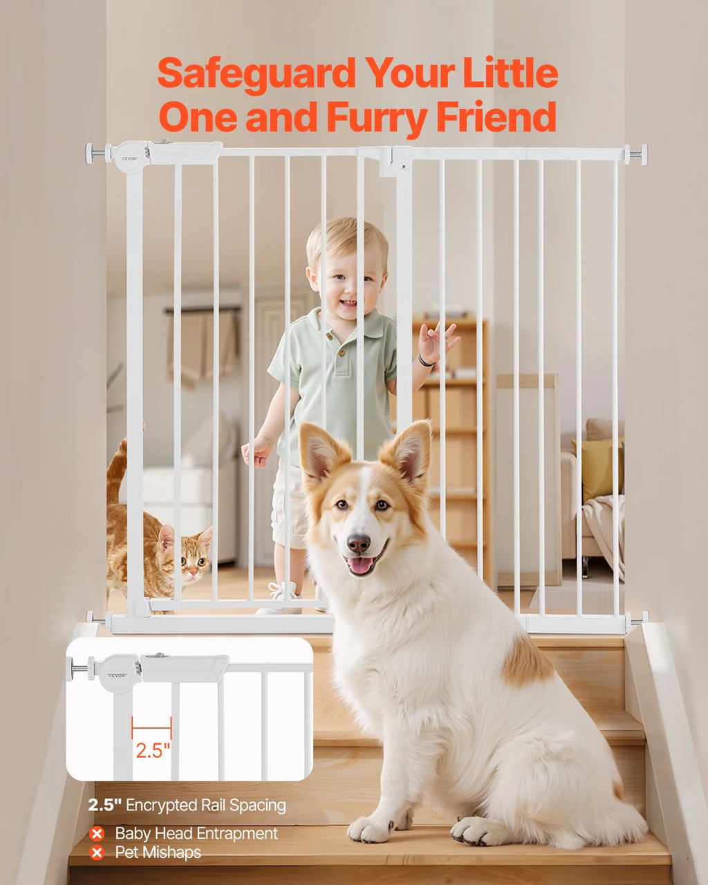 Baby Gate 28/30/36 Inches High Dog Gate