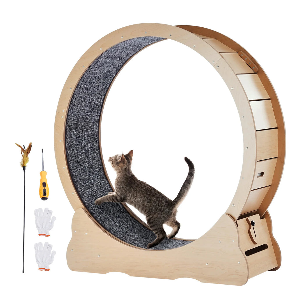 SucceBuy Wooden Cat Exercise Wheel
