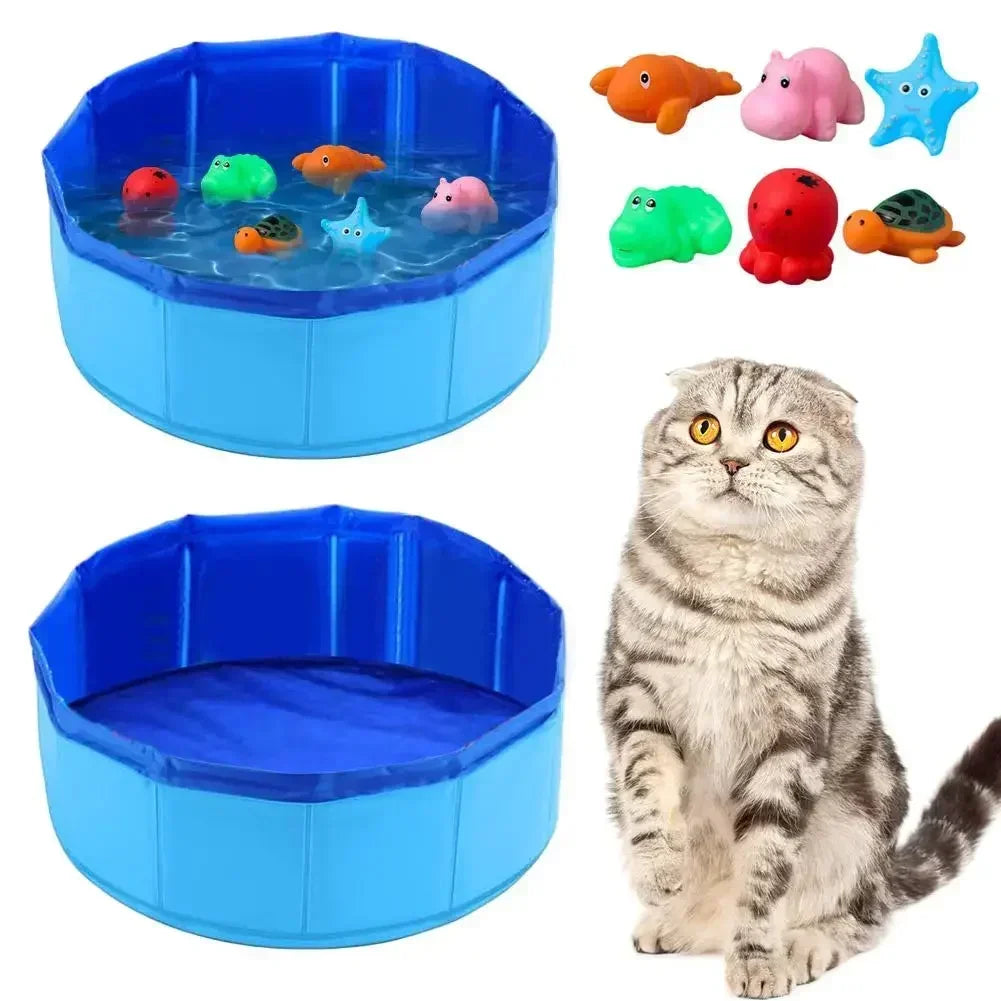Foldable Cat Pool Toy Play Water Bath
