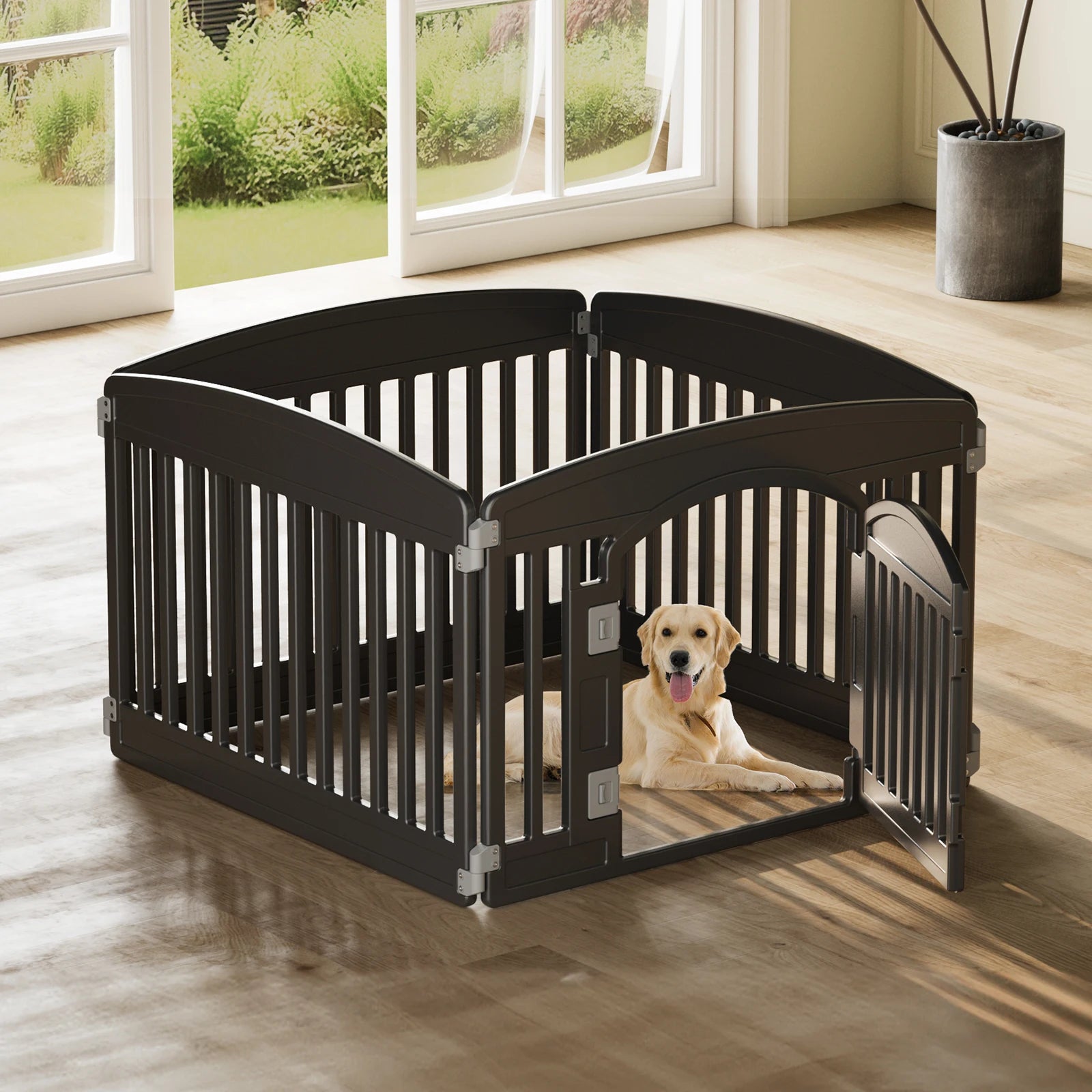 JHK Plastic Dog Playpen 6 Panel 24IN