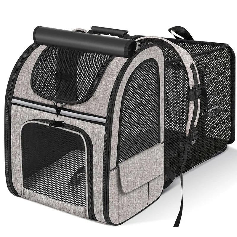 Cat Carrier Expandable Cat Backpack with Shade Cover