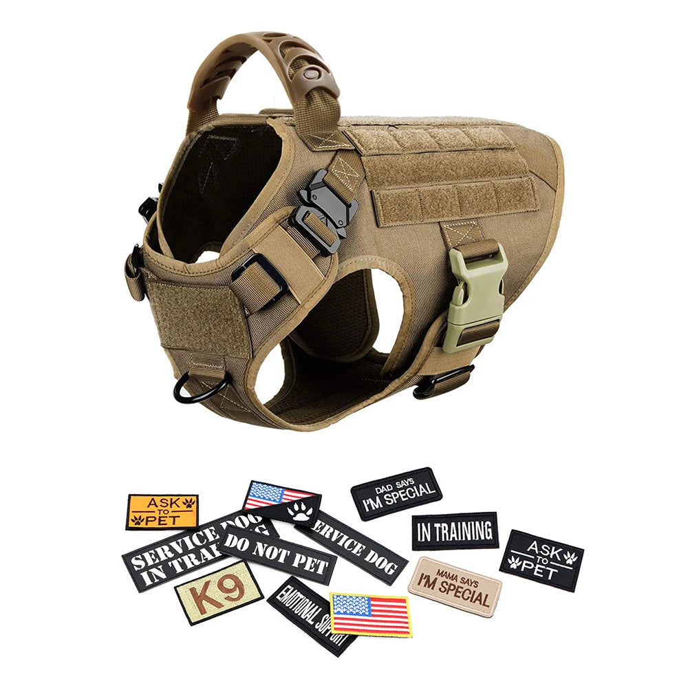 Military Large Dog Harness Collar