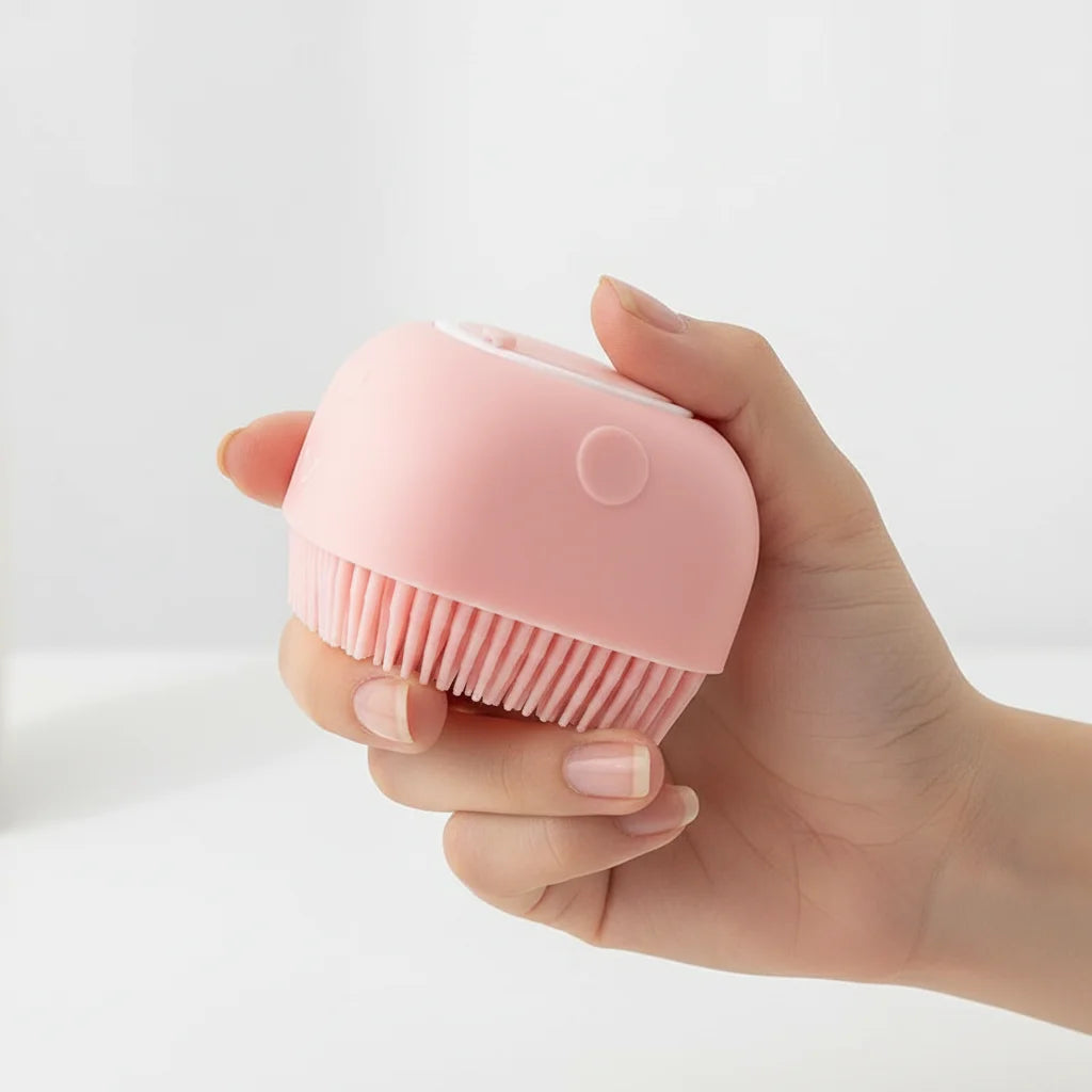 Pet Massage Brush & Shampoo Dispenser