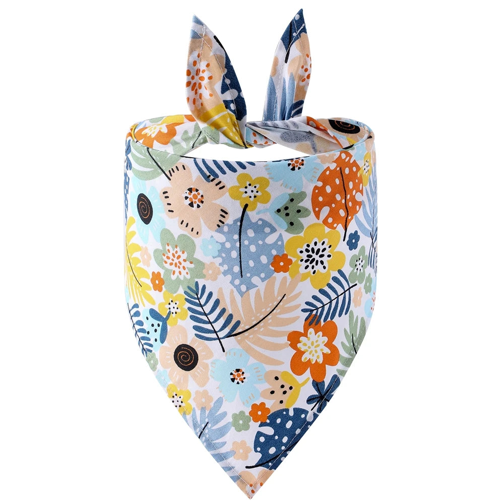 Dog Bandana Fruit Floral Spring Washable Soft Doggy Scarf
